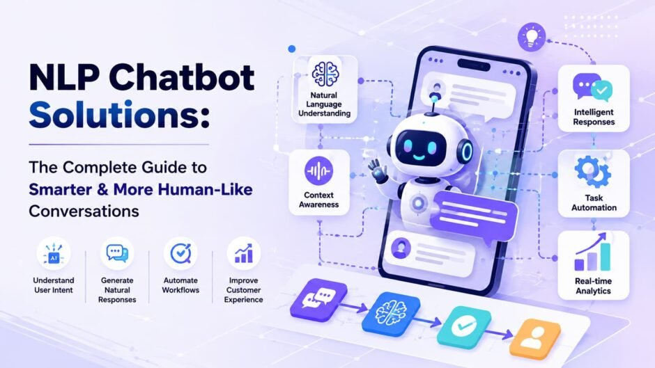 AI-powered NLP chatbot interface showing intelligent conversations and business automation.